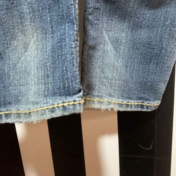 Clash Y2K Era Straight Leg Denim Jeans With Flap Pockets / Whipstitching Size 7 - Picture 9 of 16